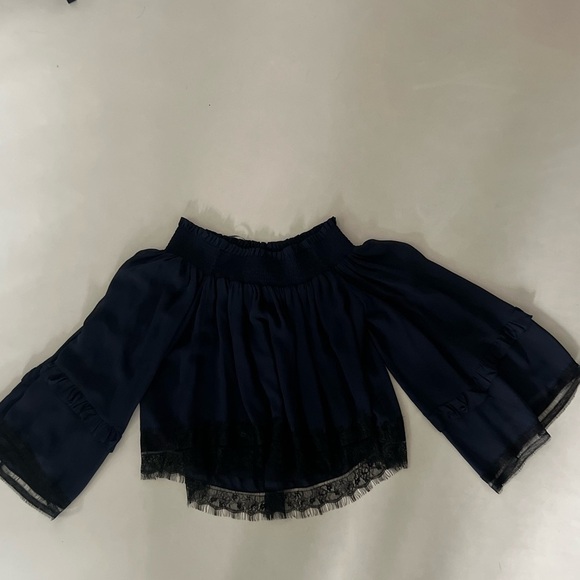Nicholas Navy Lace Off Shoulder Top - Picture 11 of 16